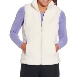 NWOT CALIA CREAM FLEECE VEST SIZE L